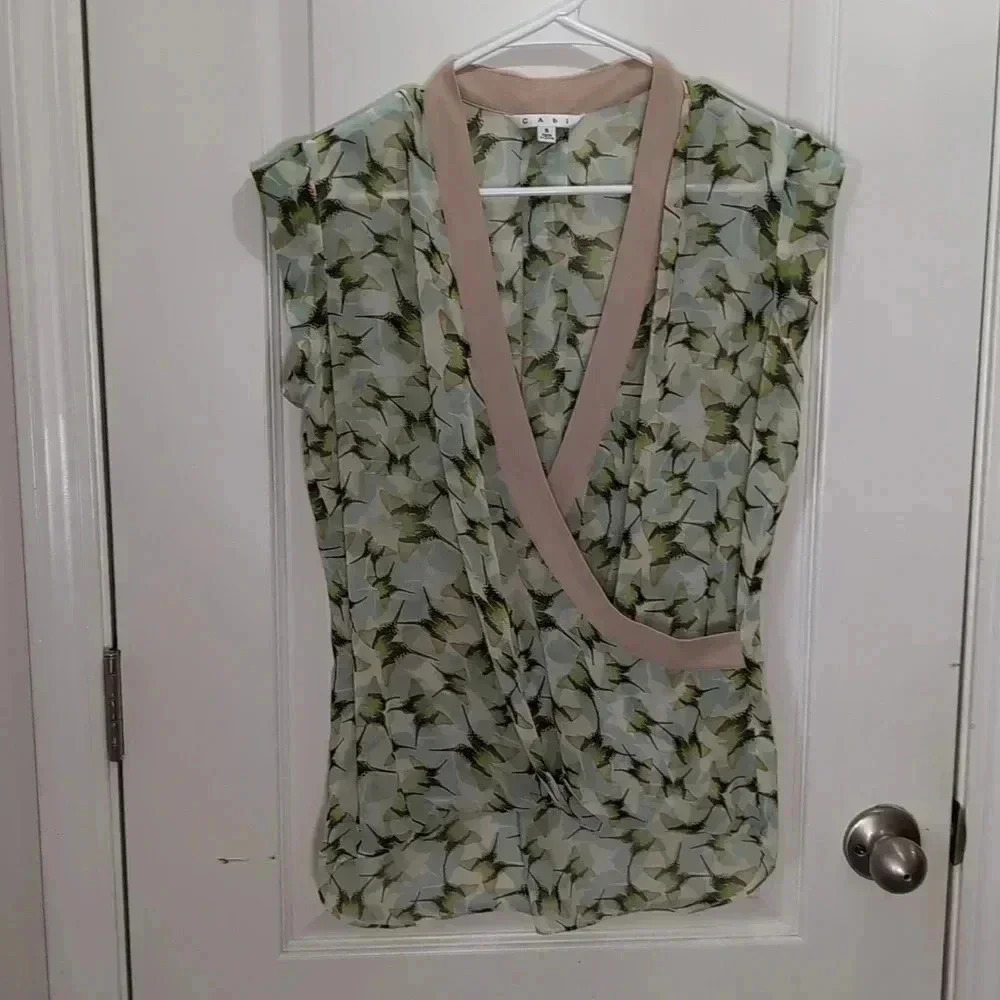 Cabi Butterfly Print Faux Wrap